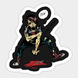 Emo Skull Kid Sticker